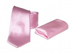  Szatén nyakkendő szett - Rózsaszín 